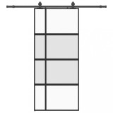 Cumpara ieftin Usa glisanta cu set feronerie neagra 90x205cm sticla securizata