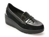 Mocasini GEOX negri, D46RAB, din piele intoarsa