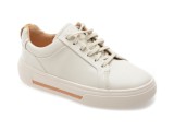 Cumpara ieftin Pantofi sport CLARKS albi, HOLLYHOCK WALK, din piele naturala