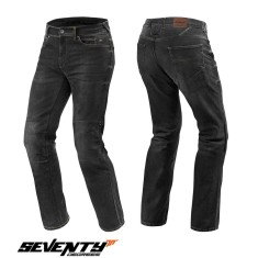 Blugi (jeans) femei pentru scuter - motocicleta Seventy model SD-PJ4 tip Regular fit culoare: negru (cu insertii Aramid Kevlar) S