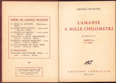 HST C4044N L&amp;rsquo;amante a mille chilometri di Angelo Frattini 1923 foto