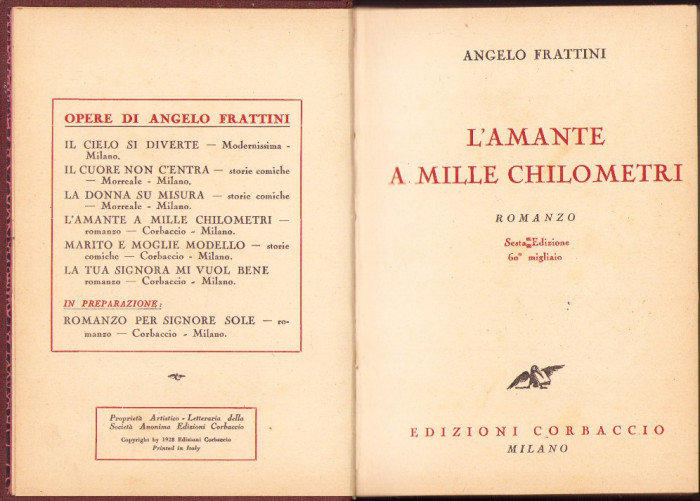 HST C4044N L&rsquo;amante a mille chilometri di Angelo Frattini 1923