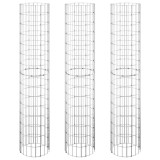Cumpara ieftin Strat inaltat gabion 3 buc. &Oslash;30x150 cm otel galvanizat circular