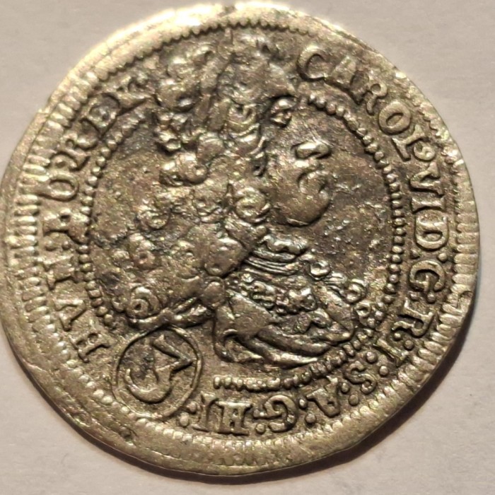 Austria 3 kreuzer 1713 Graz argint Carol Vl