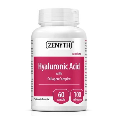 Hyaluronic Acid cu Collagen Complex, 60 capsule, Zenyth foto