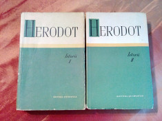 HERODOT - ISTORII - 2 Volume - Editura Stiintifica, 1961, 546+629 p.+ harta foto