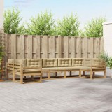 vidaXL Set de canapele de exterior cu pernă 7 pcs Alb și Bej 3386972