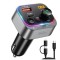 Modulator FM Auto Bluetooth 5.3 LUVLU&trade;, Sunet Hi-Fi, Bas Profund, Incarcator Super Fast Charge 54W prin USB-C PD 36W / USB QC 3.0 18W, Lumina Ambienta