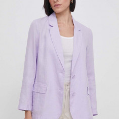 United Colors of Benetton sacou de in culoarea violet, un singur rand de nasturi, neted