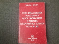 MIRCEA GANGA TESTE GRILA SI CLASICE DE MATEMATICA PENTRU BACALAUREAT SI ADMITERE