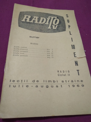 SUPLMENT RADIO TV IULIE-AUGUST 1969 VECHI PERIOADA COMUNISTA foto