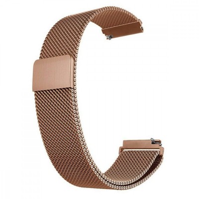 Curea Milanese Loop, compatibila Huawei Watch GT 3 42mm, telescoape Quick Release, Rose Gold foto