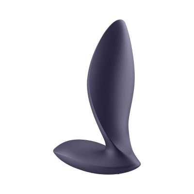 Vibrator anal 12 programe de vibratie Satisfyer Power Plug purple (11,3cm) foto
