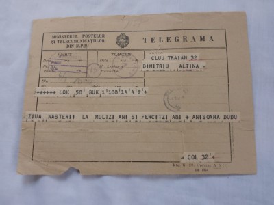 Telegrama veche foto