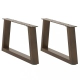 vidaXL Picioare pentru măsuță de cafea &icirc;n formă de V, 2 buc., oțel natural, 60 x (30-31,3) cm
