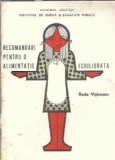 Carte "Recomandari alimentatie echilibrata" Roda Visinescu, Editura Medicala 1975, Stare Buna