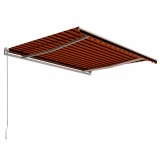 Cumpara ieftin Copertina retractabila manual, portocaliu &amp; maro, 400 x 300 cm