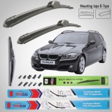 Cumpara ieftin Ștergătoare BMW Seria 3 E91 Facelift (2008&ndash;2012) Flat | Set Complet &ndash; TeamCar&reg;