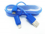 Cablu De Date MRG M-174, 2 In 1, Iphone 5/6 + Micro USB, Albastru C174, Other
