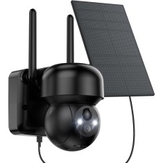 Camera de Supraveghere WIFI cu Panou Solar, 2K QHD, 3MP, Unghi 360&deg;, Night Vision Color, Lumina LED, Senzor Detectare, Conectare Telefon, Alarma Sonor