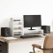 vidaXL Suport monitor cu organizator birou, alb lemn prelucrat 854733
