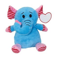 Elefant de Plus, inaltime 20 cm, Kidonero, Colectia &amp;amp;quot;Micul meu prieten&amp;amp;quot;, JPK052, poliester, albastru, radiera inclusa foto