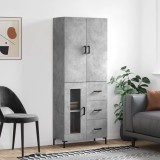 vidaXL Dulap &icirc;nalt, gri beton, 69,5x34x180, lemn compozit