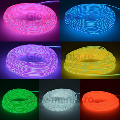 Fir electroluminescent neon flexibil el wire 5 mm culoare rosu foto
