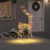 Ren 3D Craciun vidaXL, 180 cm, 250 LED Alb Cald, Rattan, Decoratiune Interioara, Ornament Festiv