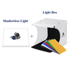 Studio de lumină Lh-mini LED, 20cm, panou cu lumină LED, set de vânătoare foto ș