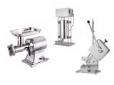 Mașină de tocat carne Salvador de tip 22 + mașină de umplut c&acirc;rnați electric 15L + &icirc;nchizător manual pentru c&acirc;rnați