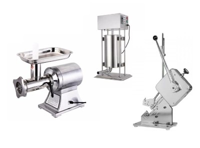 Mașină de tocat carne Salvador de tip 22 + mașină de umplut c&amp;acirc;rnați electric 15L + &amp;icirc;nchizător manual pentru c&amp;acirc;rnați foto