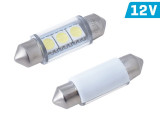 Bec Vision Festoon Sv8.5 36mm 12v 3x 5050 Smd Led, Alb, 2 Buc 58362