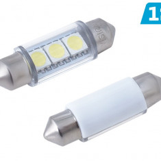 Bec Vision Festoon Sv8.5 36mm 12v 3x 5050 Smd Led, Alb, 2 Buc 58362