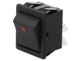 Comutator Rocker DPST ON-OFF 16A 250V Negru