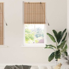 vidaXL Rulou textil cu perdele Manual Maro deschis 80 x 160 cm Bambus