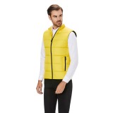 Vesta barbati slim galbena cu puf V031