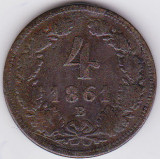 Cumpara ieftin Austria Ungaria 4 kreuzer krajczar 1861 B Kormoczbanya (Kremnitz-Slovacia), Europa