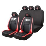 Set Huse Scaune Universale HLX5 Compatibile cu Fiat &ndash; Negru/Rosu