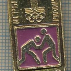 Y 658 INSIGNA- LUPTE - OLIMPIADA MOSCOVA 1980 -URSS -PENTRU COLECTIONARI