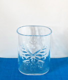 Vaza cristal clar suflata in mulaj - design Amie Stalkrantz, Mantorp Suedia