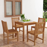 VidaXL Set de mobilier de grădină cu 5 piese, 80x80 cm, lemn masiv de tec