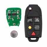 Cheie Briceag Compatibila Volvo S60, S80, V70, XC70, XC90, 433MHz, ID48, 5 butoane, Lamela NE66, Compatibila