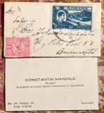 FELICITARE DE PASTI PE CARTE DE VIZITA IN PLIC CIRCULAT/INTERBELICA, Circulata, Printata