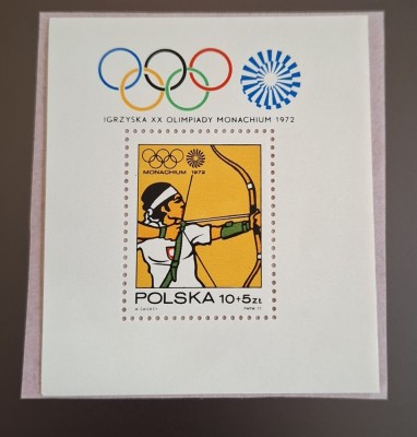 Polonia MNH 1972 - colita - Jocurile Olimpice de vara Muenchen foto