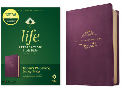 NLT Life Application Study Bible, Third Edition (Red Letter, Leatherlike, Purple) foto