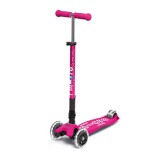 Trotineta Micro MAXI Deluxe Foldable LED shock pink
