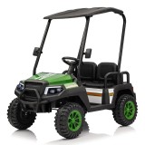 Cumpara ieftin UTV electric pentru 4 copii, Kinderauto Golf-Kart 4x4 220W 12V cu roti moi, culoare verde