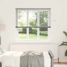 vidaXL Jaluzea pentru Fereastră cu perdele Manual Argintiu Aluminiu