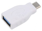 Adaptor OTG USB 3.0 Alb cu USB A și USB C, Goobay